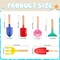 Summer Beach Toys, 6 Pcs Children Beach Sand Toys, 8'' Kids Gardening Set Metal Garden Tools with Sturdy Wooden Handle,Safe Kids Shovel with Cylinder, Spoon, Fork, Rake, Flat Shovel & Pointed Shovel